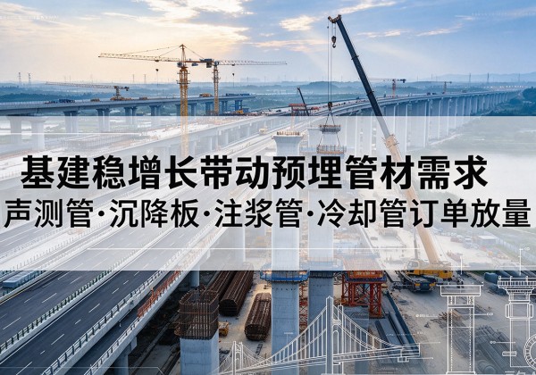 西夏基建稳增长带动预埋监测管材需求，声测管、沉降板、注浆管订单持续放量